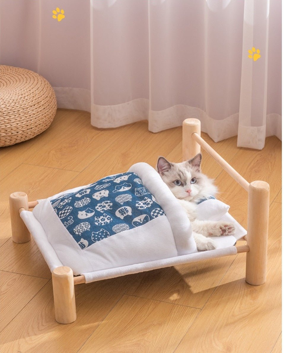 Heated Cat Bed Perch Cave Winter Wooden Sofa - Best Buddy Store