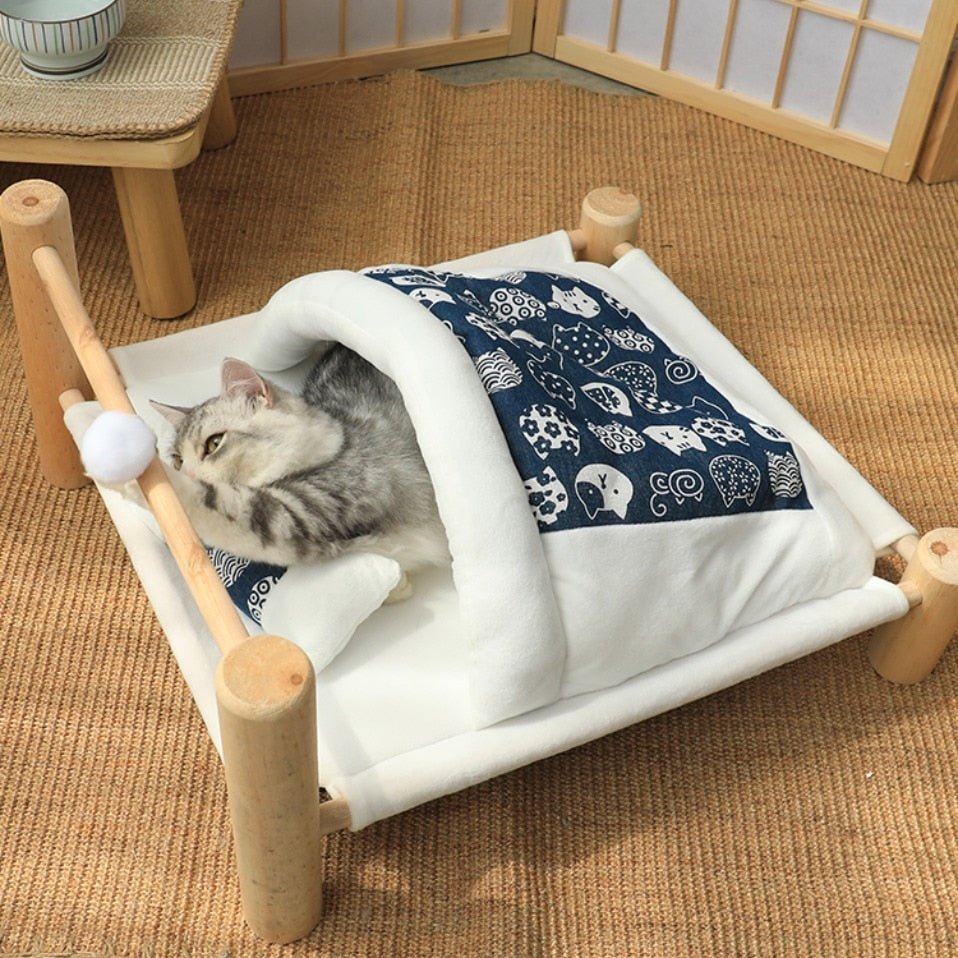 Heated Cat Bed Perch Cave Winter Wooden Sofa - Best Buddy Store