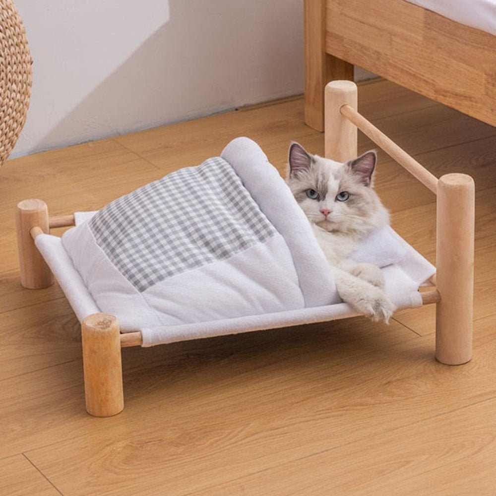 Heated Cat Bed Perch Cave Winter Wooden Sofa - Best Buddy Store