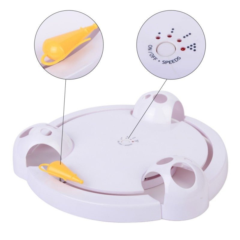 Interactive Funny Mice Catch Rotating Automatic Cat Toy Play Teaser Plate - Best Buddy Store