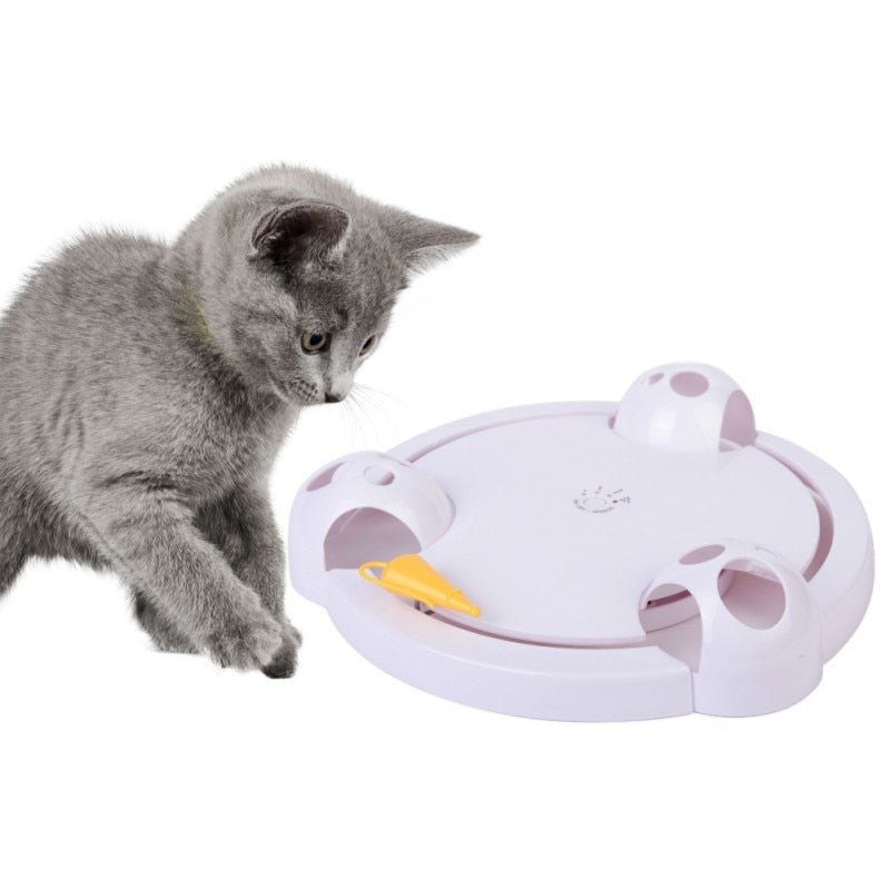 Interactive Funny Mice Catch Rotating Automatic Cat Toy Play Teaser Plate - Best Buddy Store
