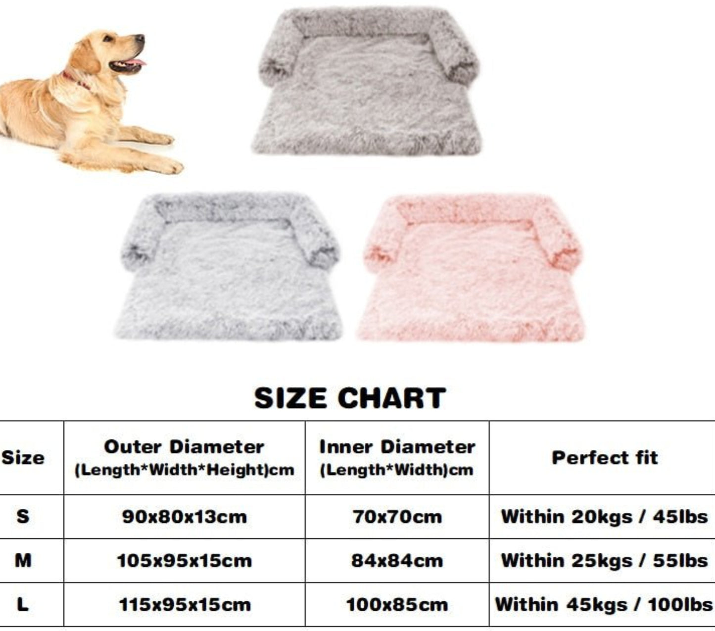 Large Dog Bed Cover Protector Warm Calming Plush - Best Buddy Store
