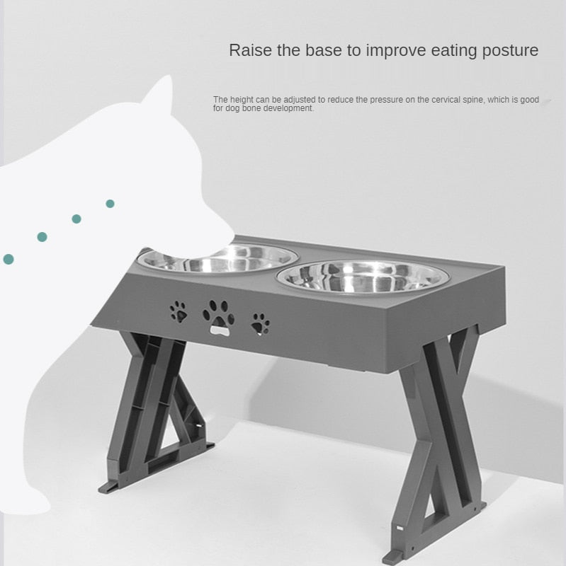 Lift Pet Bowls Dog Food Feeder Stainless Steel Drinking Dish Feeder Puppy Feeding - Best Buddy Store