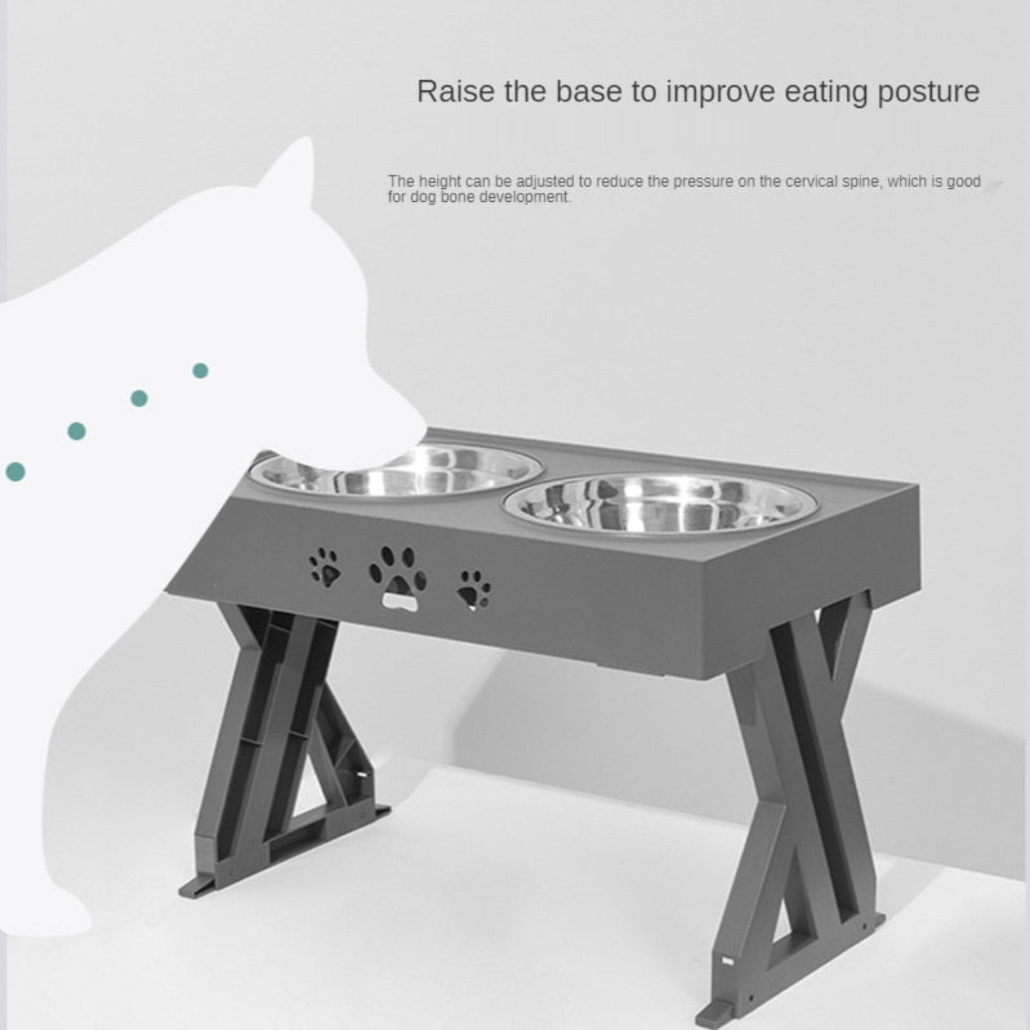 Lift Pet Bowls Dog Food Feeder Stainless Steel Drinking Dish Feeder Puppy Feeding - Best Buddy Store