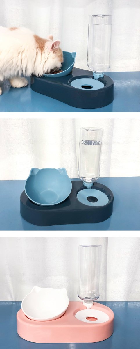 Pet Food Feeding Bowl Drinking Fountain Automatic Feeder Multifunction Bowl - Best Buddy Store