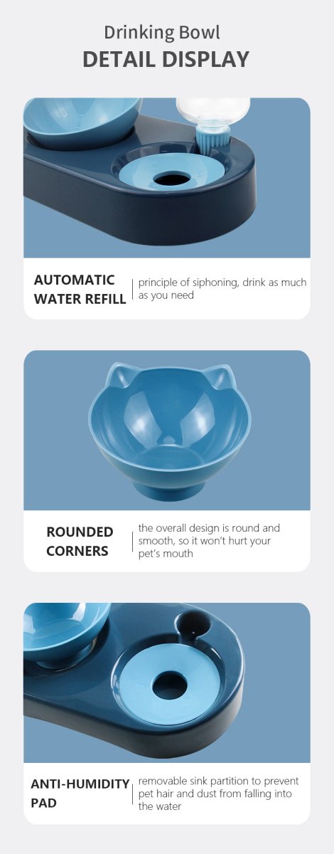 Pet Food Feeding Bowl Drinking Fountain Automatic Feeder Multifunction Bowl - Best Buddy Store