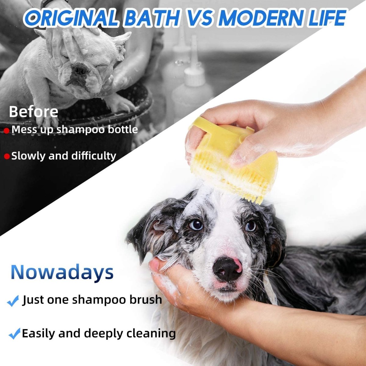 Pet Grooming Brush for Bathing and Shedding Short Hair Soft Silicone - Best Buddy Store