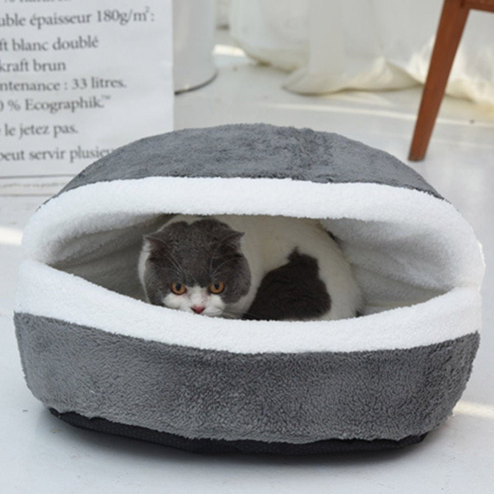 Plush Round Warm Soft Long Plush Pet House Sleeping Bed - Best Buddy Store