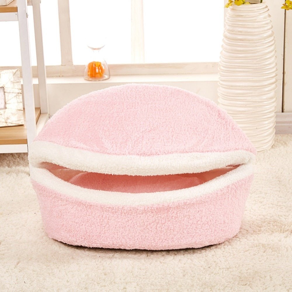 Plush Round Warm Soft Long Plush Pet House Sleeping Bed - Best Buddy Store