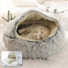 Round Cat Bed Cat Warm House Soft Long Plush Bed Cat Nest 2 In 1 Pet Bed Cushion Sleeping Sofa - BestBuddyStore