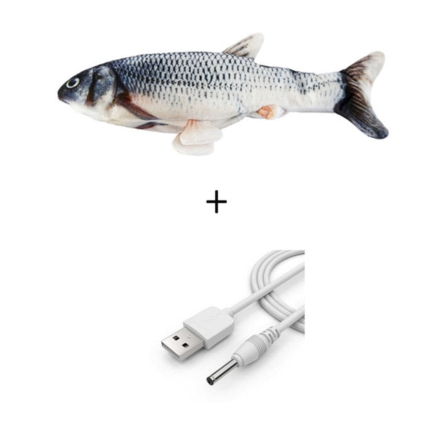 Electric Cat Toy 3D Fish USB Charging Simulation Fish Interactive Cat Toys - BestBuddyStore