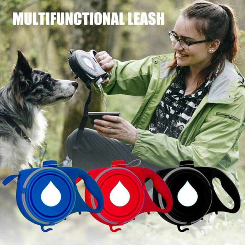 Durable Dog Leash Automatic Retractable With Water Bottle Bowl - BestBuddyStore