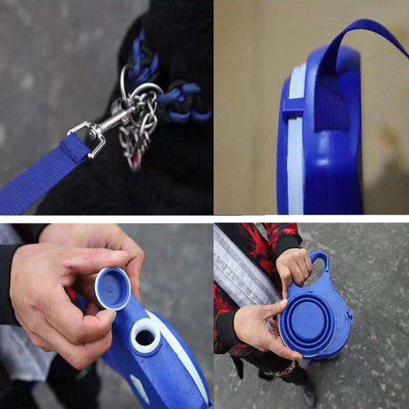 Durable Dog Leash Automatic Retractable With Water Bottle Bowl - BestBuddyStore
