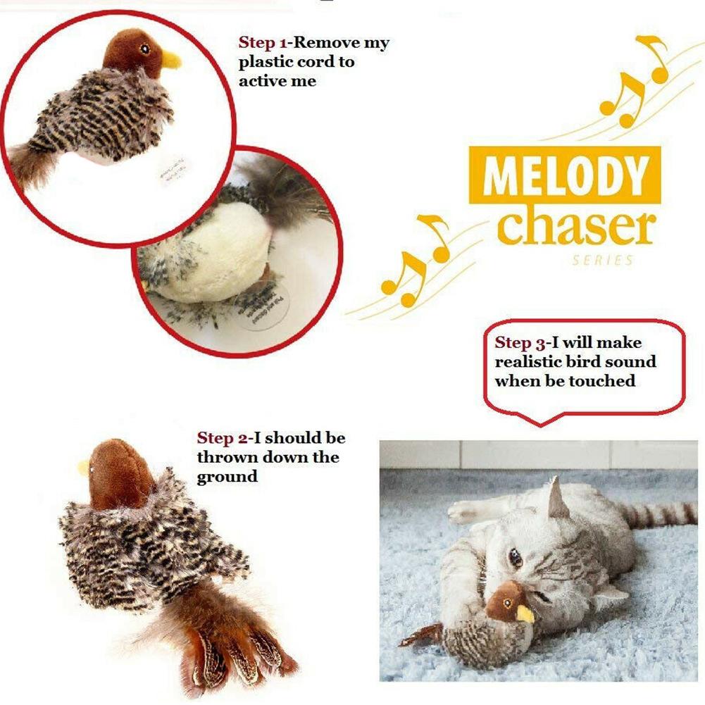 Singing Sparrow Shaped Bird Cat Toy - BestBuddyStore