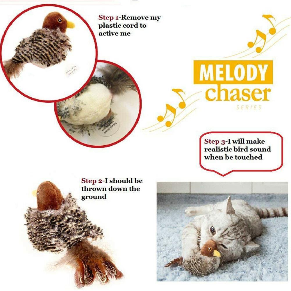 Singing Sparrow Shaped Bird Cat Toy - Best Buddy Store