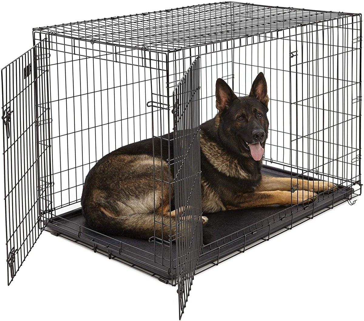 Single & Double Door Folding Metal Dog Crates Fully Equipped - Best Buddy Store