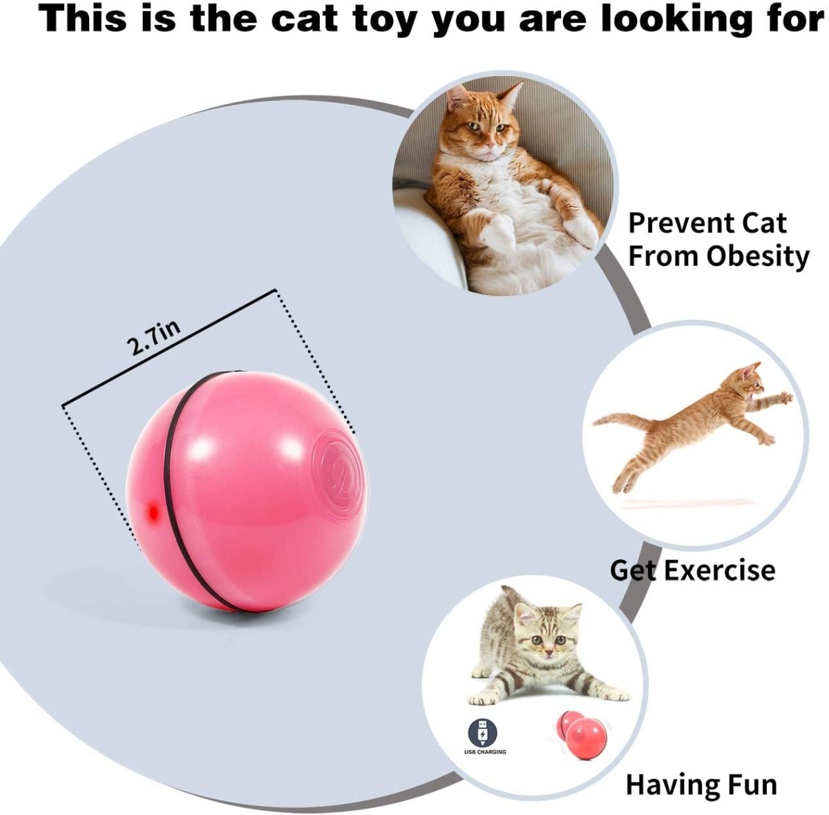 Smart Interactive Cat Toy - 360 Degree Self Rotating Ball - Best Buddy Store