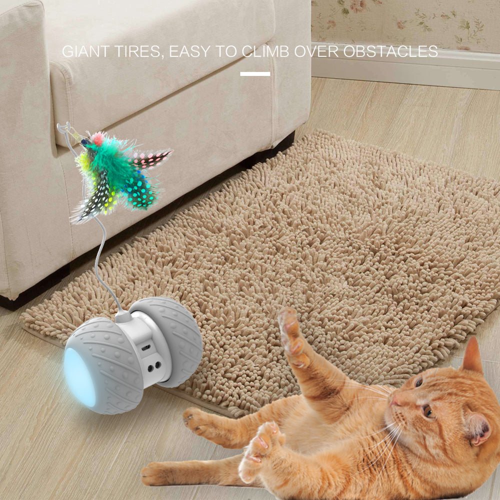 Smart Interactive Rotating Funny Game Cat Toy LED Light - Feather Ball - Best Buddy Store