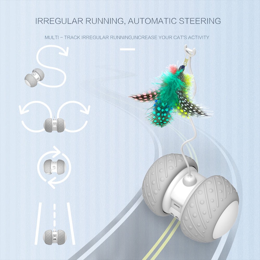 Smart Interactive Rotating Funny Game Cat Toy LED Light - Feather Ball - Best Buddy Store