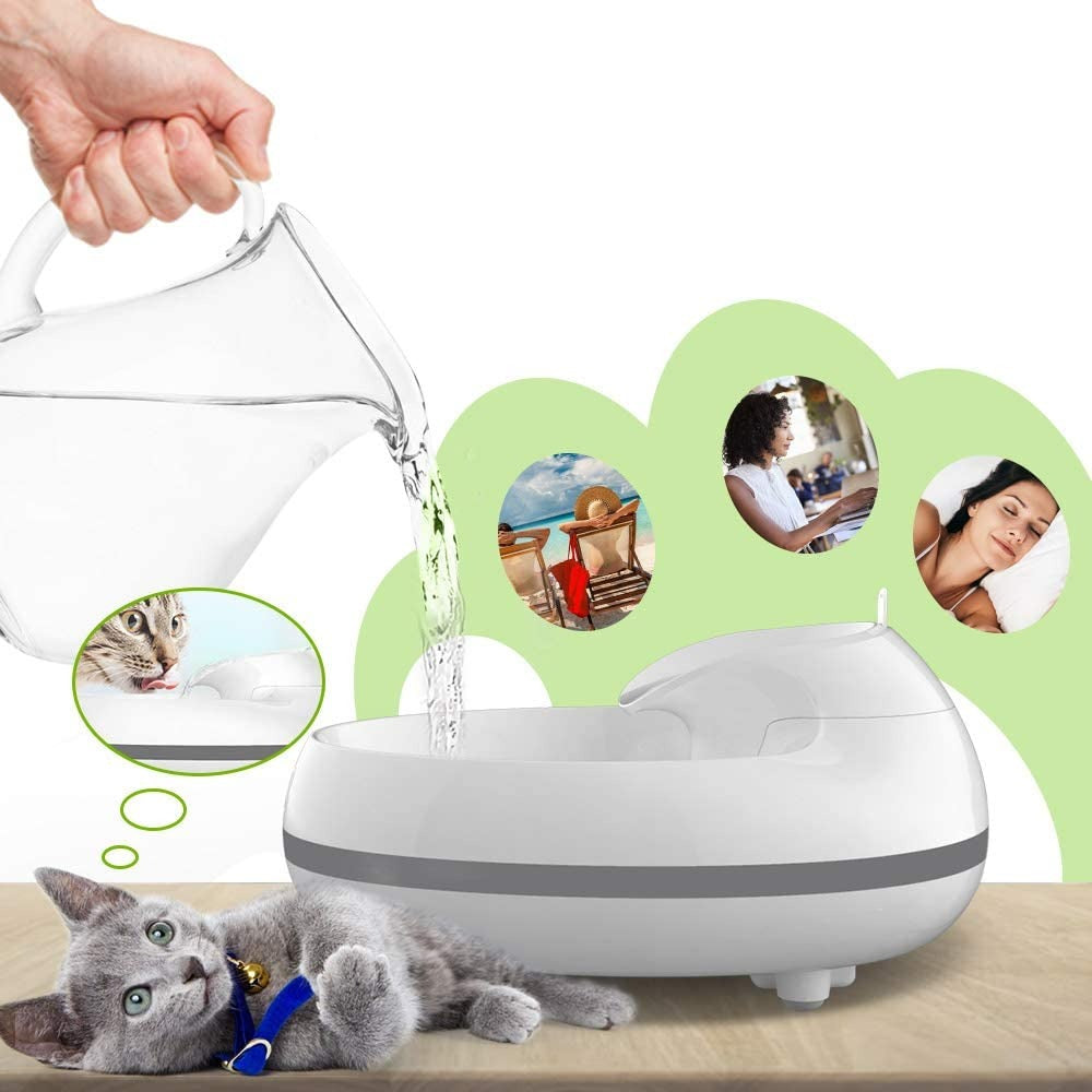 Pet Water Fountain with Self Cleaning Low Noise Design -  84Oz/2.5L - BestBuddyStore
