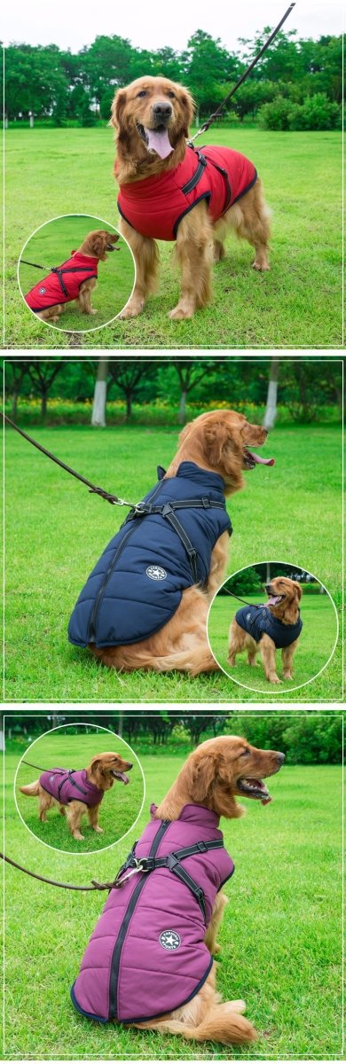 Waterproof Dog Warm Jacket with Built - in Harness - Best Buddy Store
