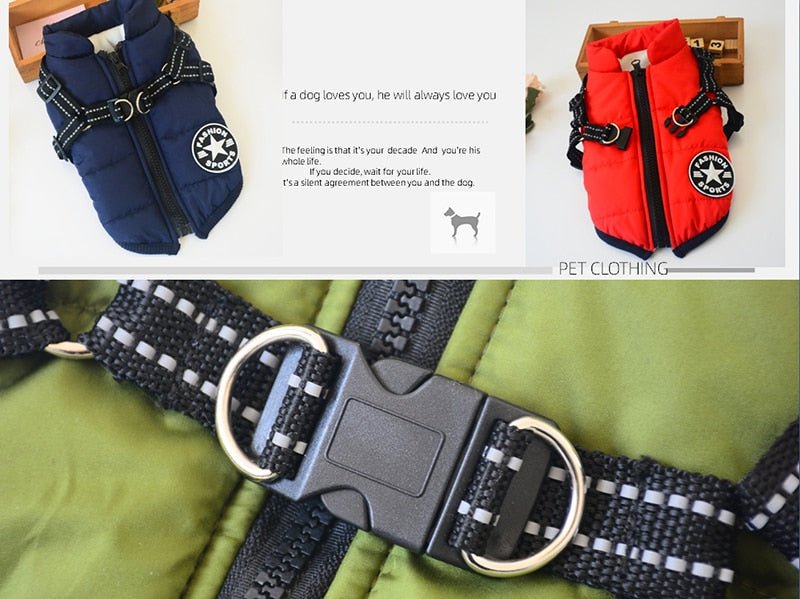 Waterproof Dog Warm Jacket with Built - in Harness - Best Buddy Store