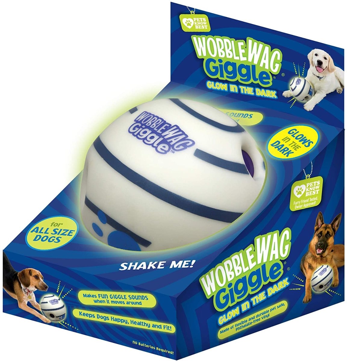 Wobble Giggle Ball - Interactive Dog Toy, Fun Giggle Sounds When Rolled or Shaken - Best Buddy Store