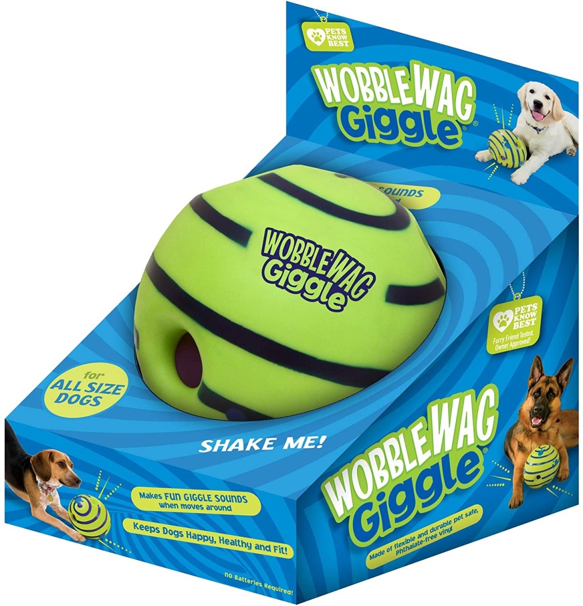 Wobble Giggle Ball - Interactive Dog Toy, Fun Giggle Sounds When Rolled or Shaken - Best Buddy Store